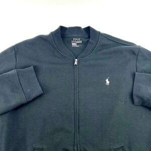Polo Ralph Lauren Performance Mens XL Black Full Zip Bomber Jacket Sweatshirt